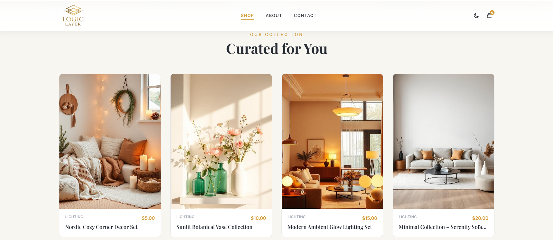 Logic Layer — Premium Home Décor E-commerce Store