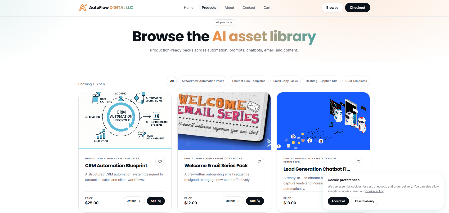 AutoFlow Digital LLC — AI Business Assets & Automation Workflows, Instantly