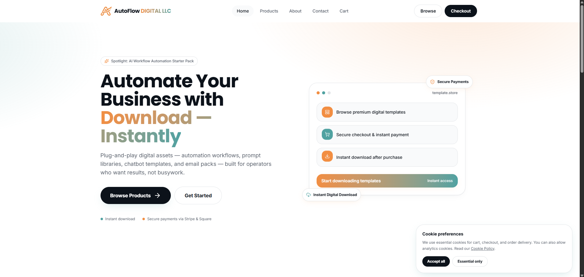 AutoFlow Digital LLC — AI Business Assets & Automation Workflows, Instantly